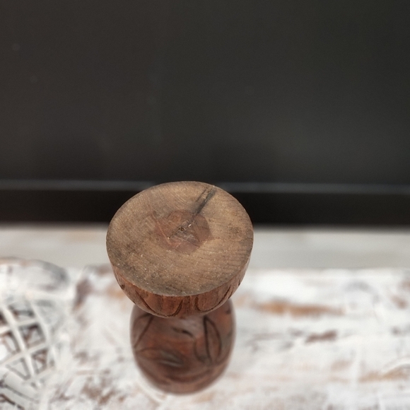 VINTAGE Chunky Solid Wood Hand Carved Goblet Very Unique!! Bohemian - Picture 8 of 8